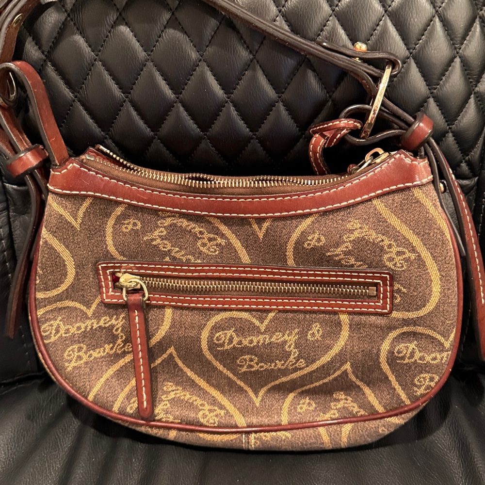Dooney & Bourke Heart Logo Canvas Mini Hobo Bag/Shoulderbag